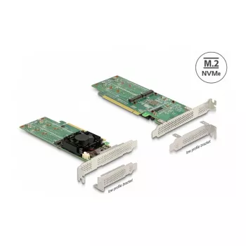 DeLOCK PCI Express x16 Karte auf 4 x interne NVMe M.2 Key M – Low-Profile-Formfaktor
