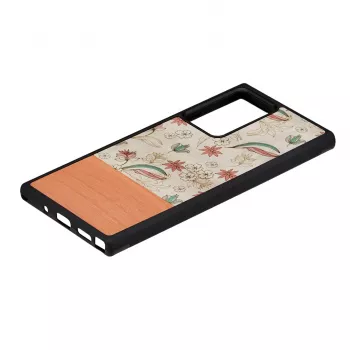 Schutzhülle man and wood für Samsung Galaxy Note 20 Ultra — Pinke Blume auf Schwarz