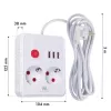 Steckdosenleiste MACLEAN MCE388 W – 2 Steckdosen, 3×USB, 110–240V, 2500W, 3 m Kabel, weiß