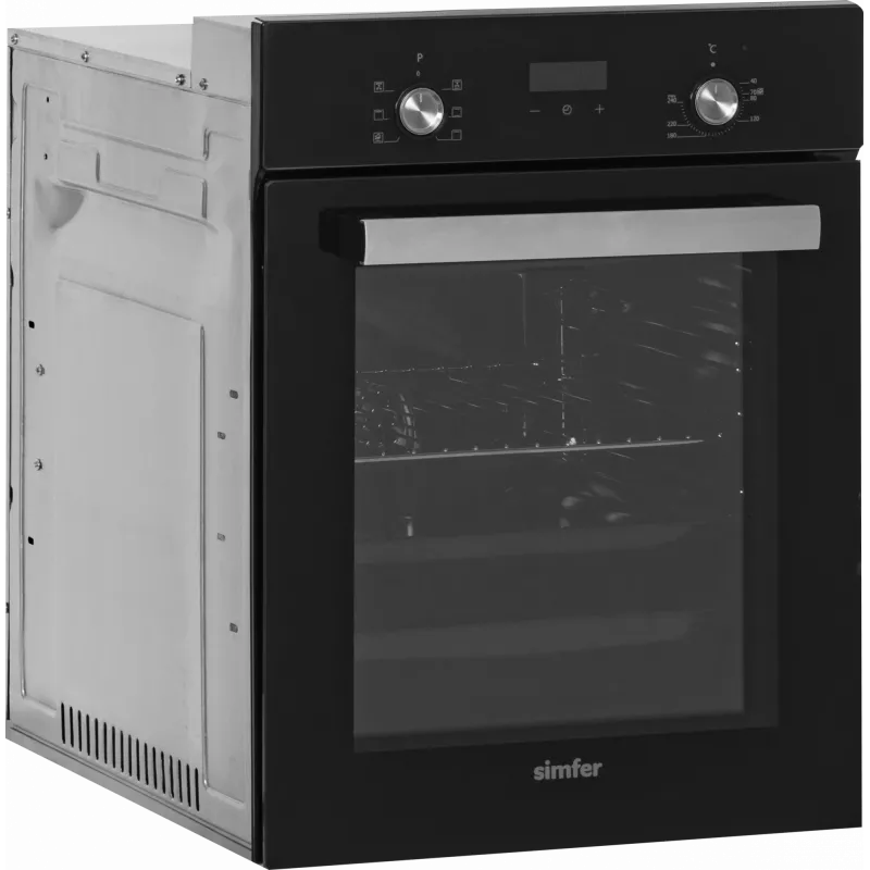 Einbau-Backofen SIMFER 4207DERSP.1 — 47 L, multifunktional, manuelle Pop-up-Knebel, schwarz, 59,5×45 cm