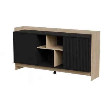 Cama PORTO 2D Kommode 150x38x77 Eiche/schwarz