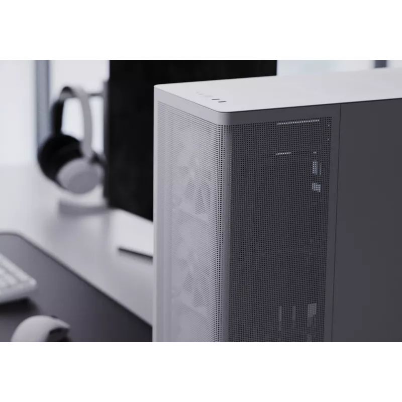 APNX PC Midi Tower C1-R-WT-v1 — Weiß, unterstützt ATX/Micro-ATX/Mini-ITX, 3x 120 mm Frontlüfter vorinstalliert, 3x 3,5-Zoll + 3x 2,5-Zoll Schächte, USB 3.2 Gen1 x2