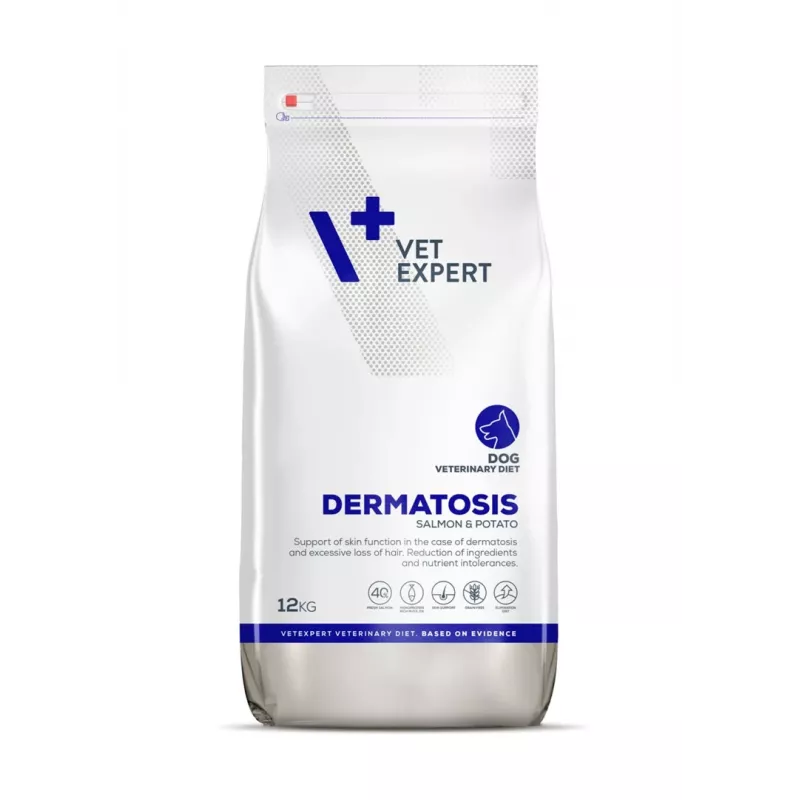 VET EXPERT Veterinary Diet Dermatosis Dog Salmon & Potato - Trockenfutter für Hunde - 12 kg