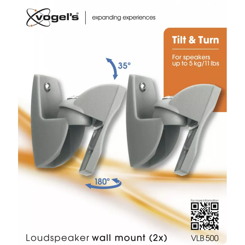 Vogels | Lautsprecherhalterung | VLB500 | Drehen, Neigen | Maximale Belastbarkeit 5 kg | Silber