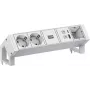 Steckdosenleiste Bachmann DESK2 ALU WHITE 937.413 mit 2x USB-Anschlüssen