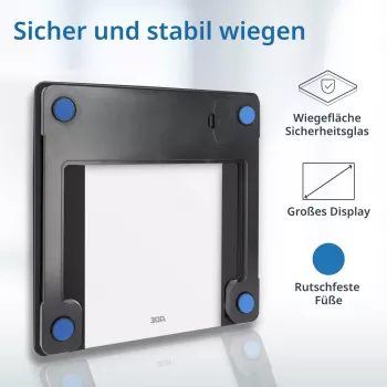Badezimmer-Körperanalysewaage ADE Ines BA2300-1 — schwarz, Körperzusammensetzungsmessung