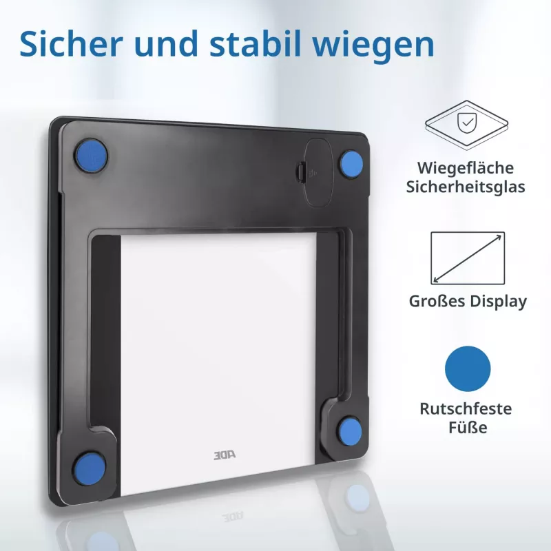 Badezimmer-Körperanalysewaage ADE Ines BA2300-1 — schwarz, Körperzusammensetzungsmessung