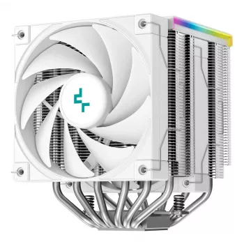 Luftkühler DeepCool AK620 Digital SE White — zwei 120-mm-Lüfter, 6 Heatpipes, PWM, LGA-1700-Unterstützung, integrierte Anzeige