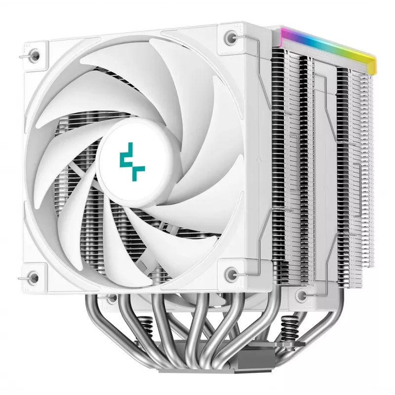 Luftkühler DeepCool AK620 Digital SE White — zwei 120-mm-Lüfter, 6 Heatpipes, PWM, LGA-1700-Unterstützung, integrierte Anzeige