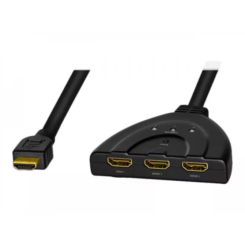 LogiLink - Video-/Audio-Splitter/Switch - 3 x HDMI - Desktop