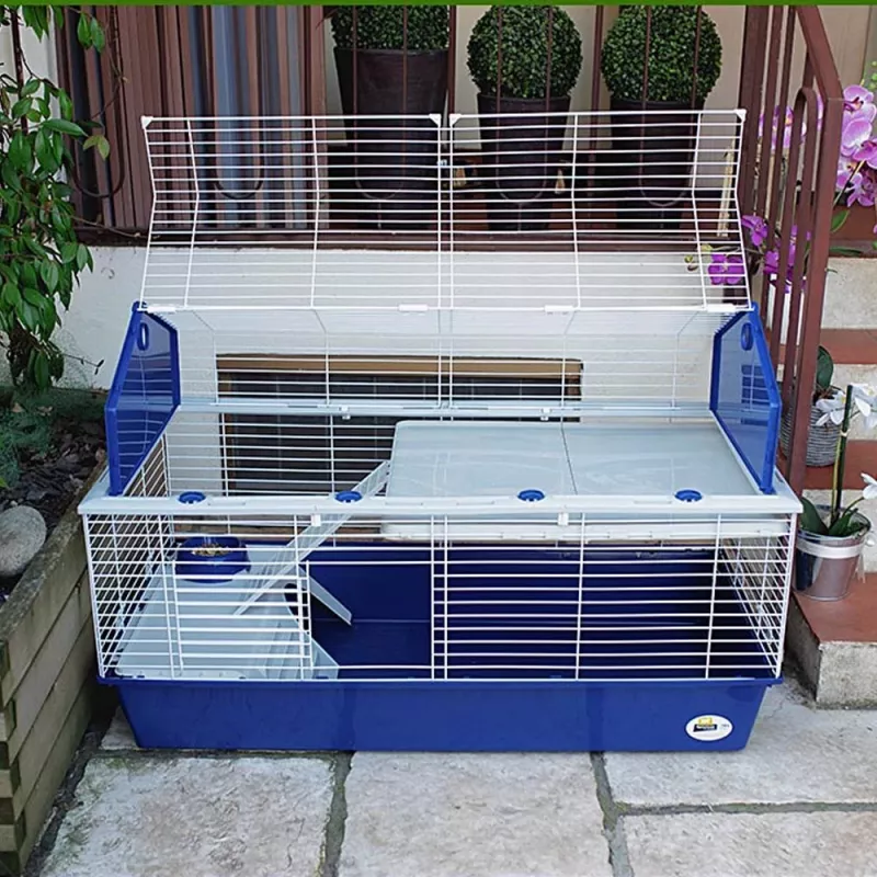 Käfig Ferplast Barn 100 für Kaninchen und Meerschweinchen, Metall/Kunststoff, 960×570×730 mm, taupe/weiß