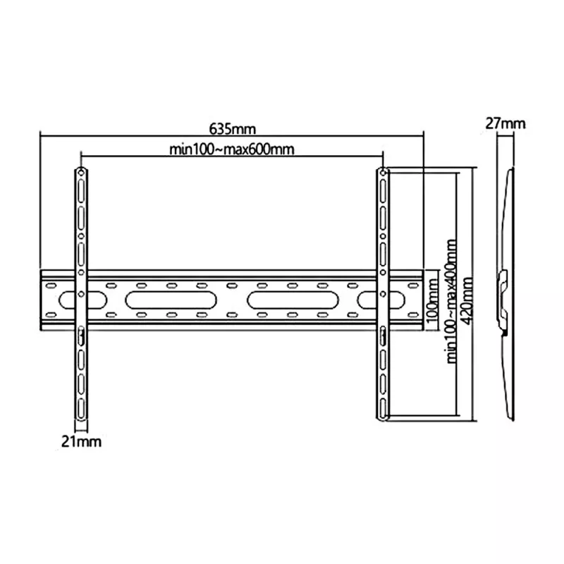 Economy TV mount Maclean, max VESA 600x400, 37-70, 45 kg, Schwarz, MC-939