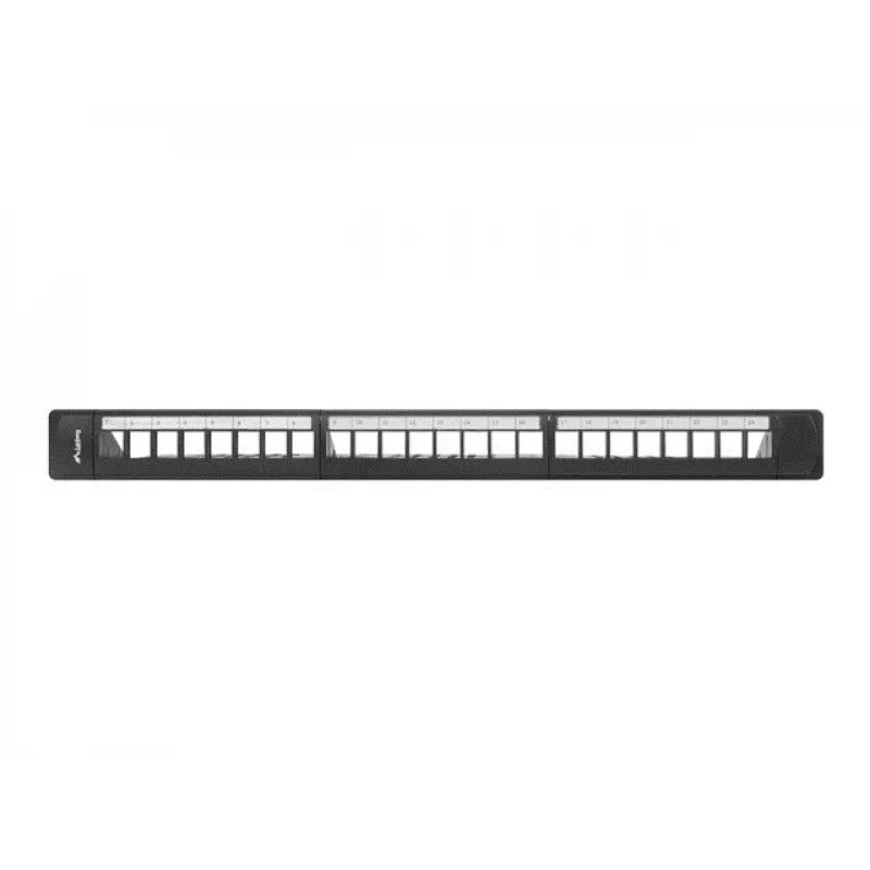 Patchpanel 1U LANBERG PPKS-1124-B, 24 Ports, 1U, ABS, schwarz, 482,6×44,5×154 mm