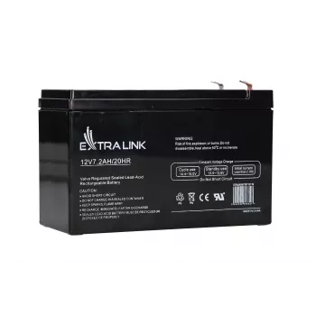 UPS-Batterie Extralink AGM 12V 7,2Ah (7Ah) verschlossene Blei-Säure VRLA, wartungsfrei, schwarz