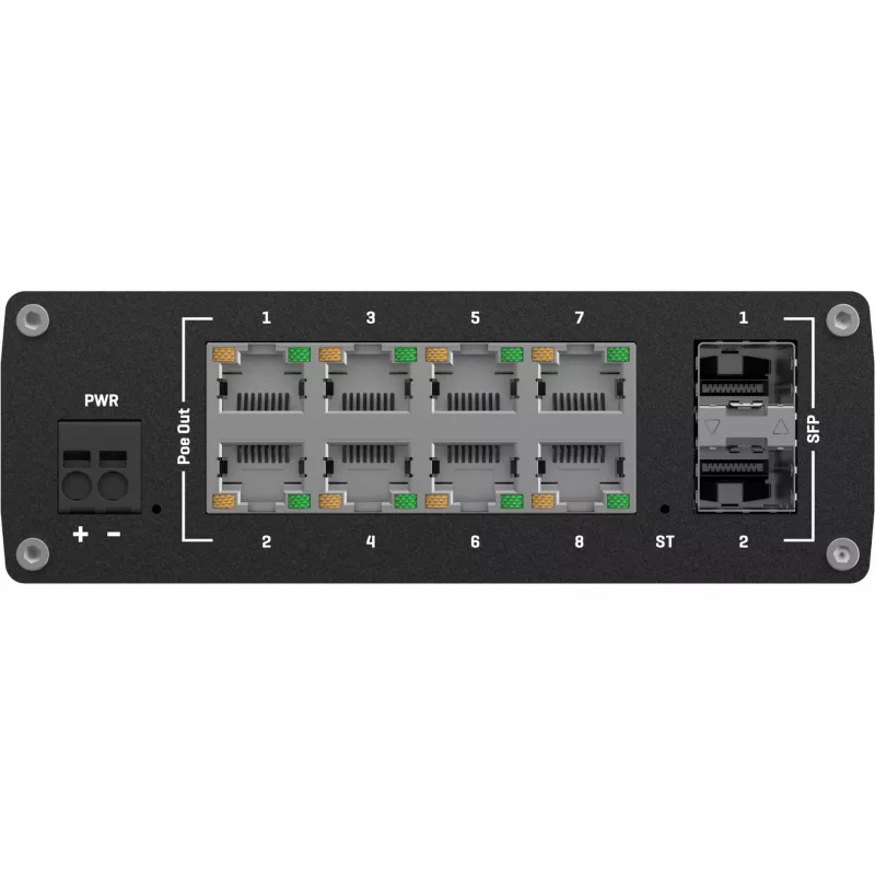 Teltonika TSW202 Managed L2 Gigabit Ethernet (10/100/1000) Power over Ethernet (PoE) Aluminium, Blau