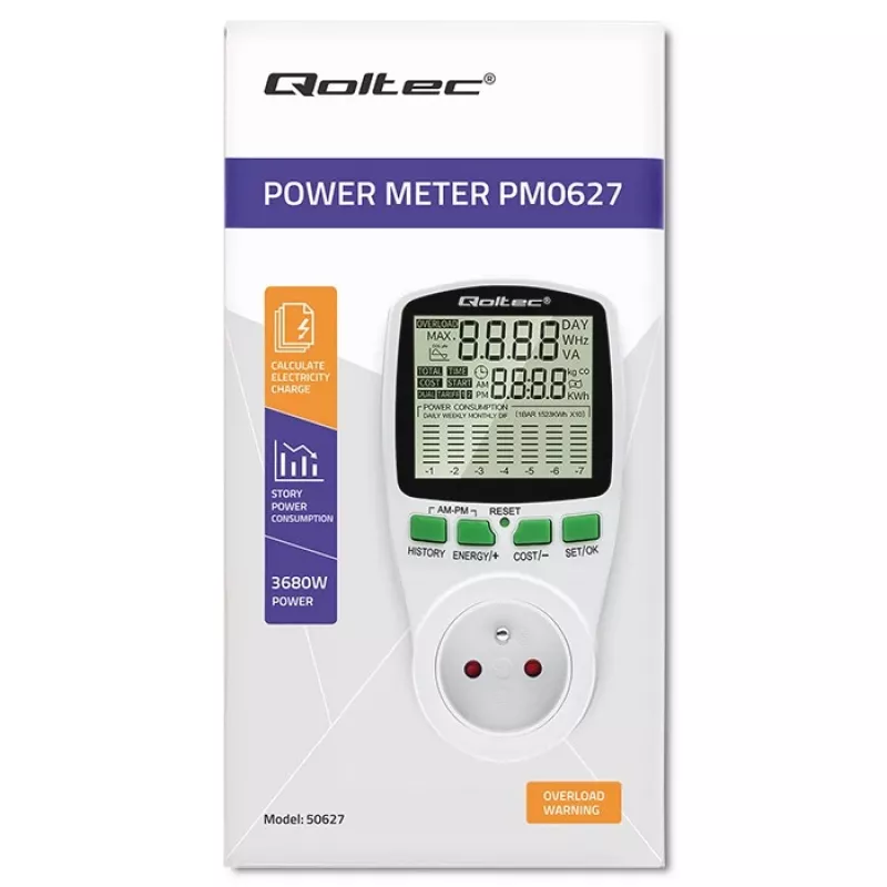 Leistungsmesser QOLTEC PM0627 3680W mit Historie — QOLTEC PM0627 3680W