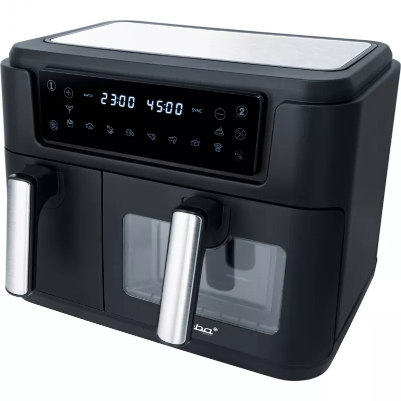 Dual Heißluftfritteuse HF 9500 DUO (schwarz, 2.400 Watt, 2 Körbe 6 L + 3,5 L)