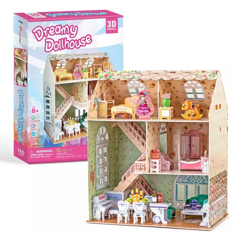 Puppenhaus-Modellbausatz CubicFun P645H — 3D-Papier-/Kartonmontage, Dreamy