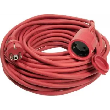 Verlängerungskabel AS Schwabe 60264 — 25 m, rot, Stromverlängerung für Außen-/Innenbereich