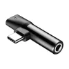 Baseus Audio Adapter USB-C auf Miniklinke 3,5 mm + USB-C (schwarz)