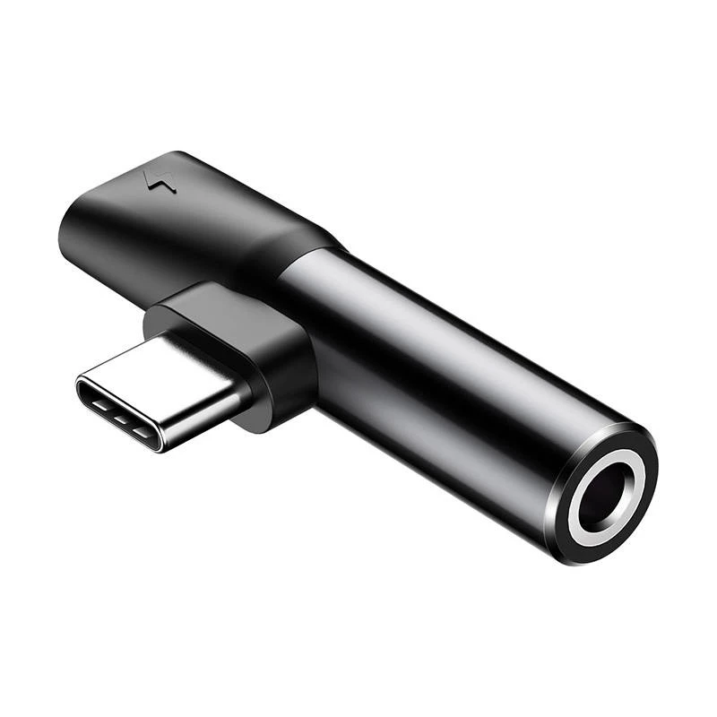 Baseus Audio Adapter USB-C auf Miniklinke 3,5 mm + USB-C (schwarz)