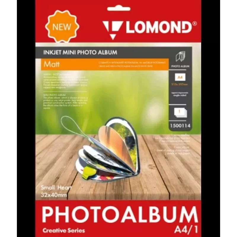 Lomond Inkjet Mini Album Small Heart Matt 32x40 mm (Klein)