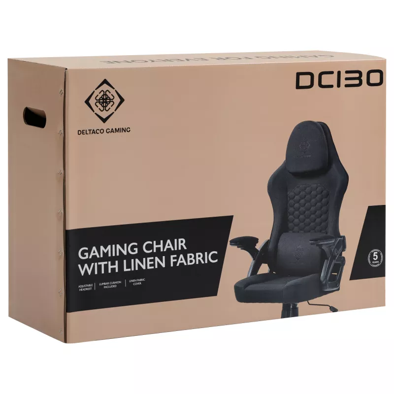 Deltaco DC130 Gamingstuhl Soft Woven Mesh schwarz (GAM-180)