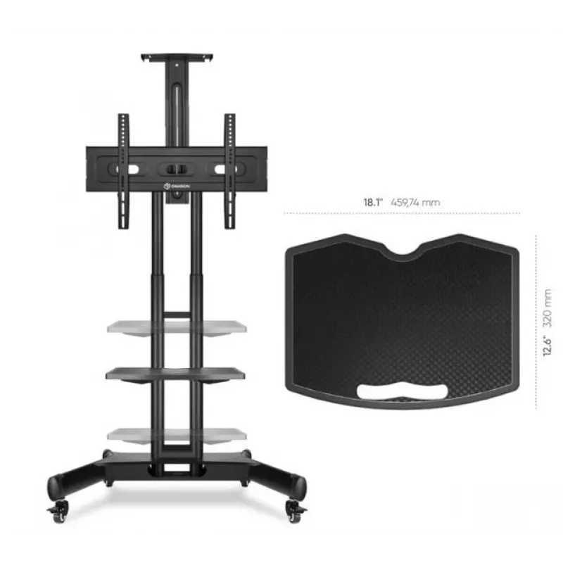 Ablage für Digital Signage Display ONKRON APT1551-B, ABS und Stahl, 460×320×20 mm, schwarz