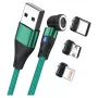 USB-Kabel RealPower MagneticCharge3 1m USB A Grün