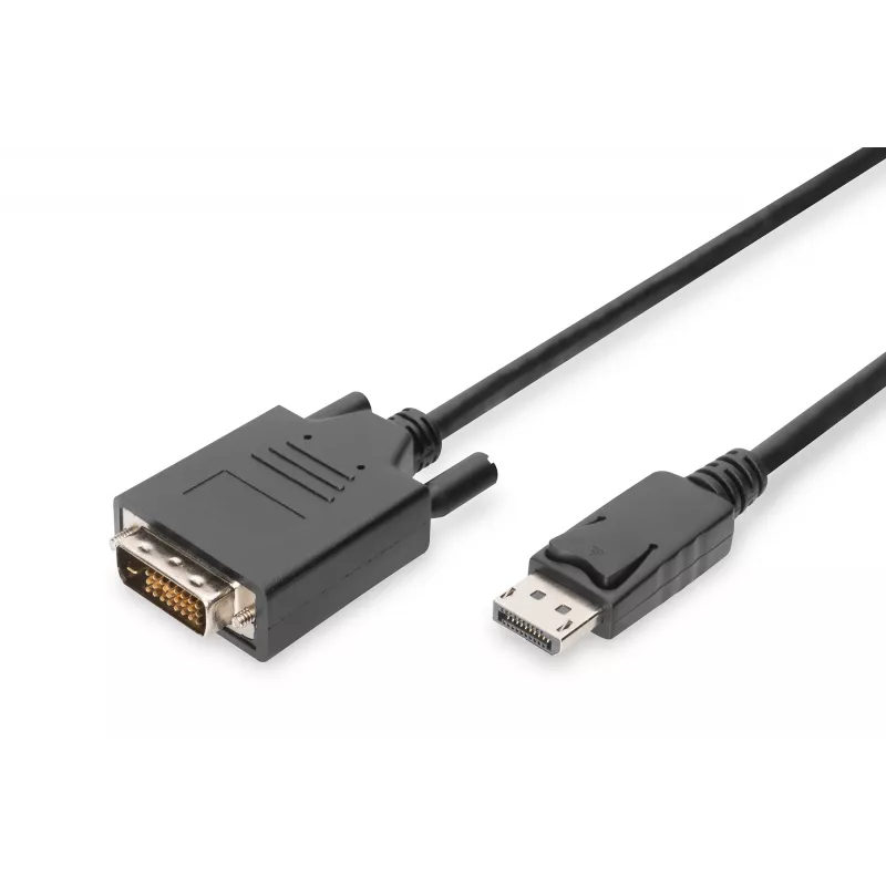 ASM AK-340301-030-S ASSMANN Kabel Displayport 1.1a mit Verriegelung Typ DP/DVI-D (24+1) M/M Schwarz 3m