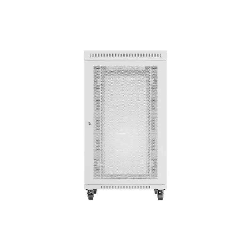BODENSTEHENDER RACK-SCHRANK 19 27U 800X1000 GRAU PERFORIERTE LCD-TÜR LANBERG (flach PACK)