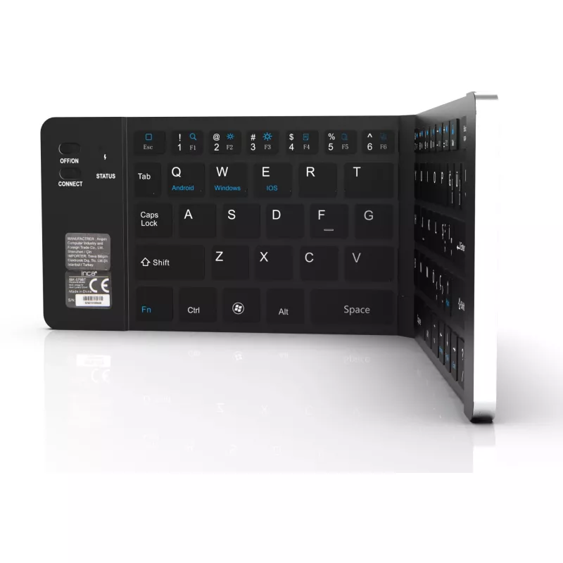Wireless Tastatur Inca IBK-579BT Bluetooth 66 Tasten Metallic Silber