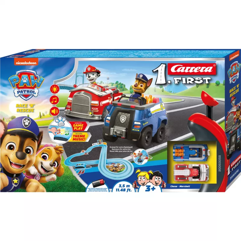 CARRERA Rennbahn First Paw Patrol Race N Rescue 3,5 m – Slotcar-Rennbahn-Set