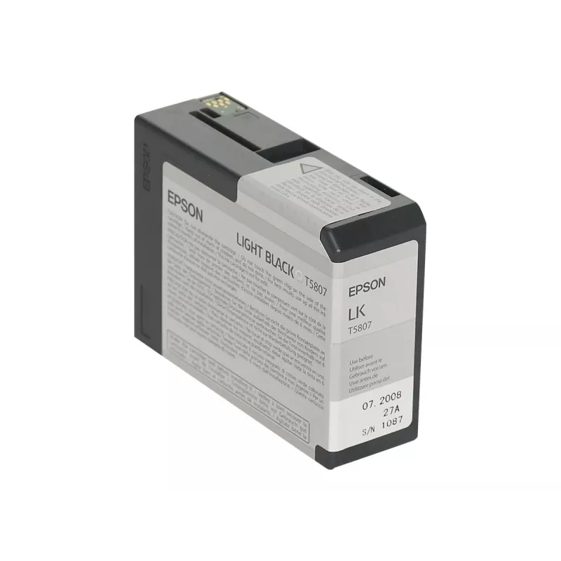 Epson Einzelpackung Light Black T580700, Hellschwarz, Pigmenttinte, 80 ml, 1 Stück