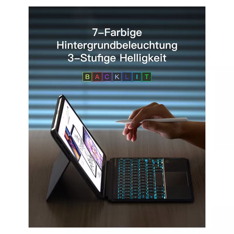 inateck Tastatur iPad 11 iPad Air 4./5. Gen. Kompatibel QWERTZ lila