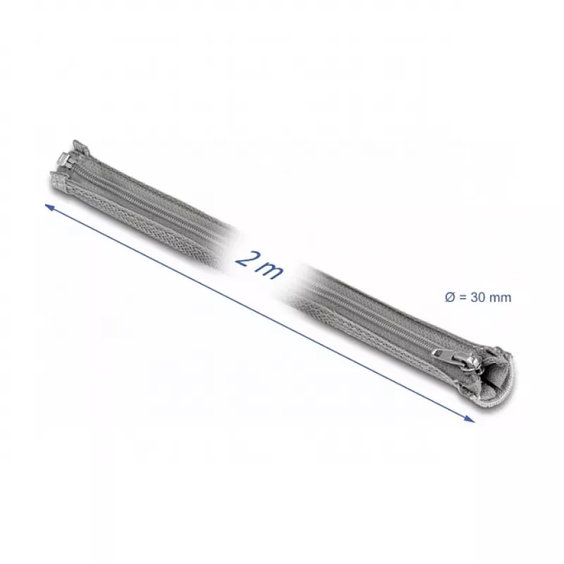 Geflechtschlauch DeLOCK 20831 2m x 30mm Grau