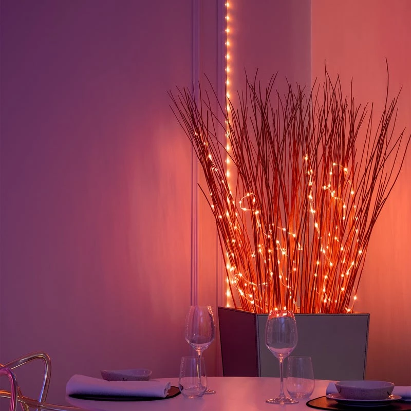 LED-Girlande Twinkly TWD200STP-TEU mehrfarbiger Innenstreifen, 5 cm Abstand, IP20, transparentes Kabel
