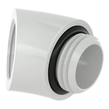 Abgewinkelter Adapter 45° Barrow TDWT45-V2 W – G1/4 Außengewinde auf G1/4 Innengewinde, Weiß
