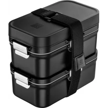 Vakuum-Lunchbox ZWILLING FRESH & SAVE 2 Schwarz 1283232 — kompakter Lebensmittelbehälter, vakuumversiegelbar