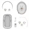 Wiege / Schaukelwiege Lionelo Bella Set Grau Beton – Babybett mit Schaukelfunktion