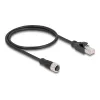 DeLOCK M12 Adapterkabel D-codiert 4-polig Buchse auf RJ45 Stecker 50 cm