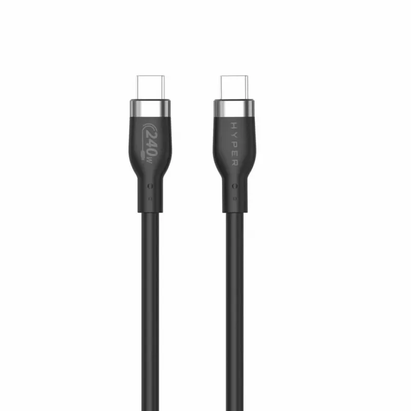 HYPER HyperJuice 240W Silikon USB-C auf USB-C Kabel (1,8m/2m) - Schwarz