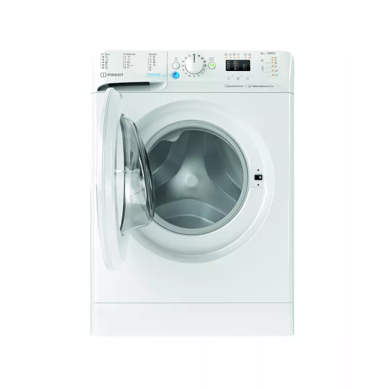 Waschmaschine Indesit BWSA 61294 W EU N — Frontlader, 6 kg, 1151 U/min, Tiefe 42,5 cm, Breite 59,5 cm, Anzeige, Big Digit, Weiß, Energieklasse C