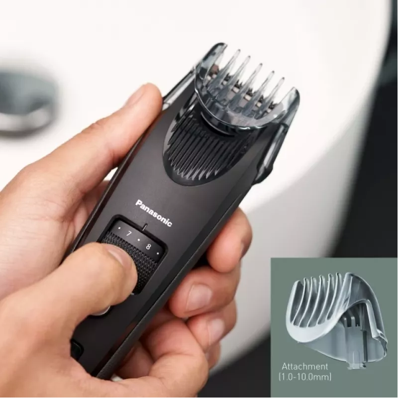 Barttrimmer Panasonic ER-SB40-K803 — 0,5–10 mm, 19 Stufen, Li-Ion, kabellos/Netzbetrieb, schwarz