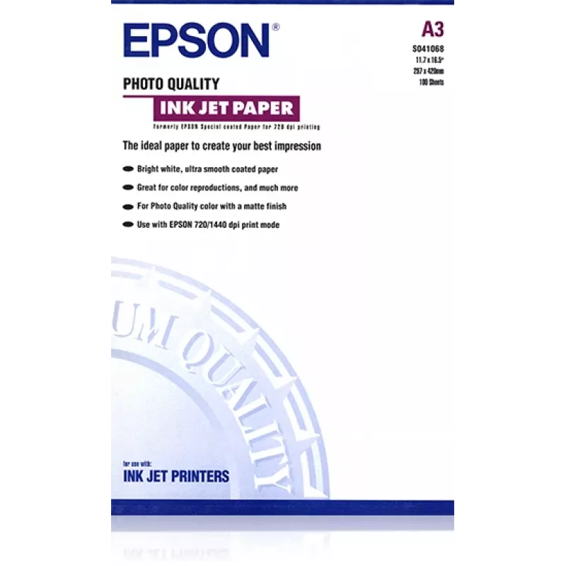 Epson Photo Quality Ink Jet Papier, DIN A3, 102 g/m², 100 Blatt