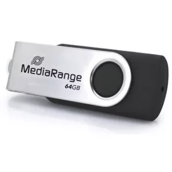 USB-Flash-Laufwerk MediaRange MR1953 64 GB USB Type-C 3.2 Gen 1 (3.1 Gen 1) Swivel, Schwarz/Silber