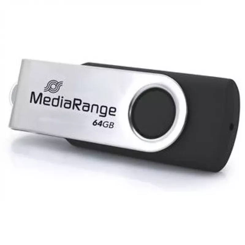 USB-Flash-Laufwerk MediaRange MR1953 64 GB USB Type-C 3.2 Gen 1 (3.1 Gen 1) Swivel, Schwarz/Silber