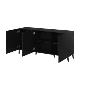 Kommode cama meble Nova 155x40x72 cm Schwarz Matt, MDF-Rahmen 16 mm, Tür 18 mm