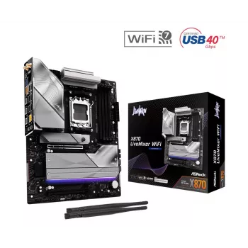 Motherboard ASROCK X870 (Sockel AM5, ATX, DDR5, 4 Speichersteckplätze, X870LIVEMIXERWIFI)