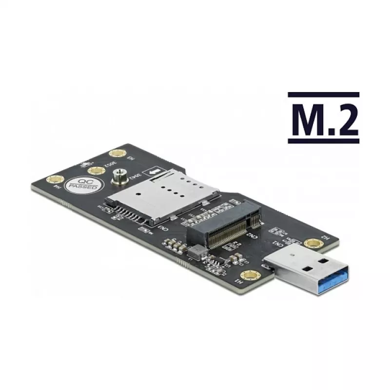 Delock 63166 USB 3.0 Typ-A auf M.2 Key B Konverter mit SIM-Steckplatz